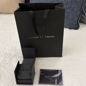 Original David Yurman ring box with cleaning cloth and shopping bag.